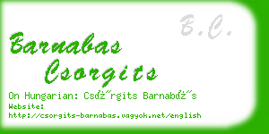 barnabas csorgits business card